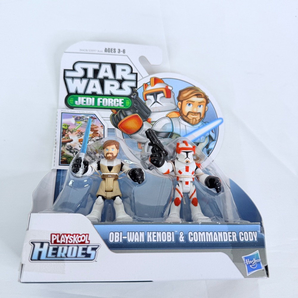 Hasbro Star Wars Jedi Force Obi-Wan Kenobi & Commander Cody Playskool Heroes NEW